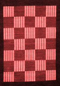 Checkered Red Modern Rug, abs1531red