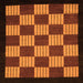 Square Machine Washable Checkered Orange Modern Area Rugs, wshabs1531org