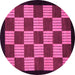 Round Checkered Pink Modern Rug, abs1531pnk