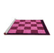 Sideview of Machine Washable Checkered Pink Modern Rug, wshabs1531pnk