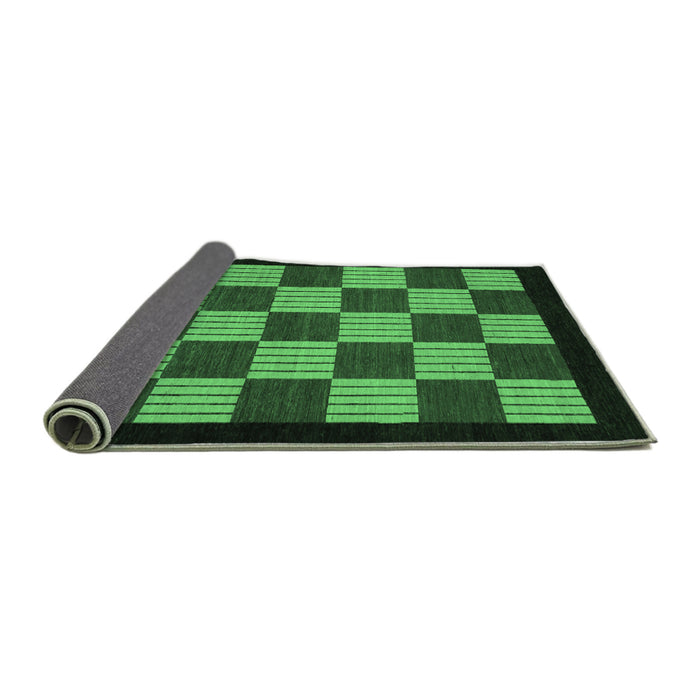 Sideview of Checkered Emerald Green Modern Rug, abs1531emgrn