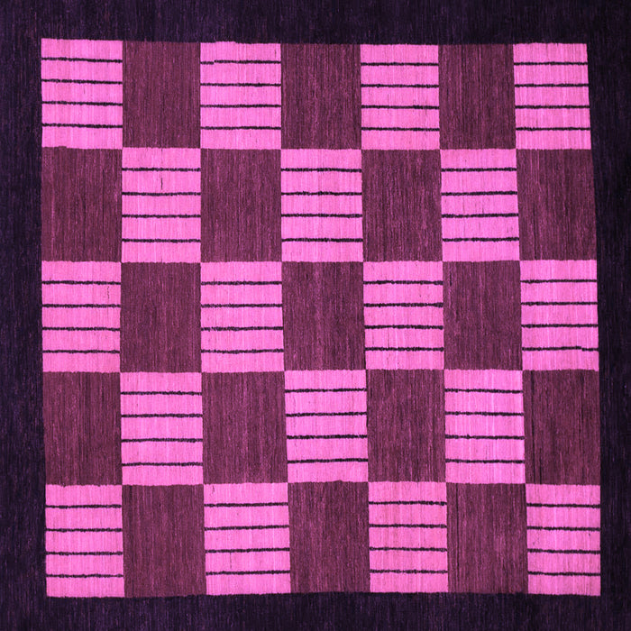 Square Checkered Purple Modern Rug, abs1531pur