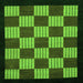 Square Machine Washable Checkered Green Modern Area Rugs, wshabs1531grn