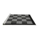 Sideview of Machine Washable Checkered Gray Modern Rug, wshabs1531gry