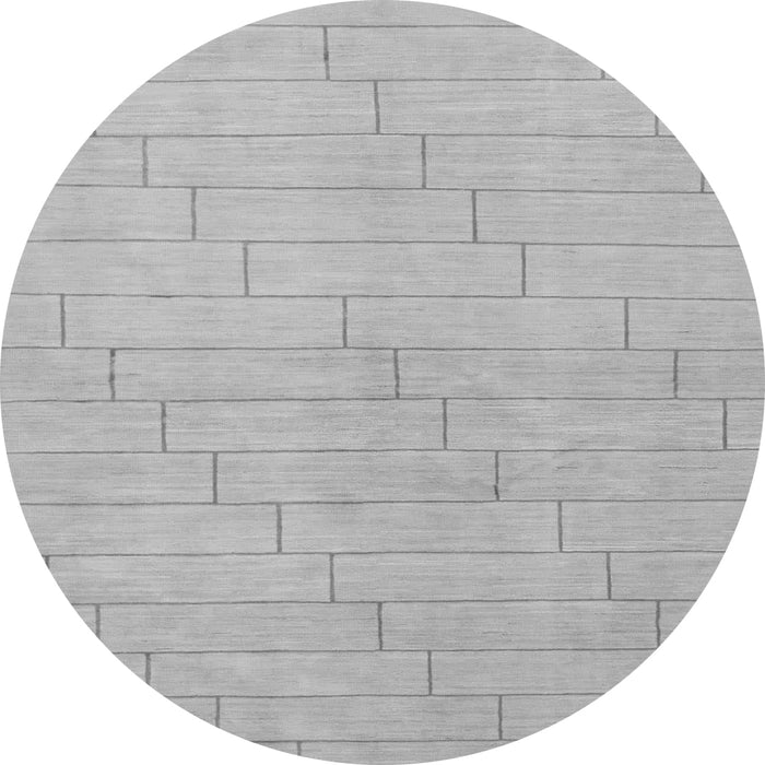 Round Solid Gray Modern Rug, abs1532gry