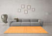 Machine Washable Solid Orange Modern Area Rugs in a Living Room, wshabs1532org