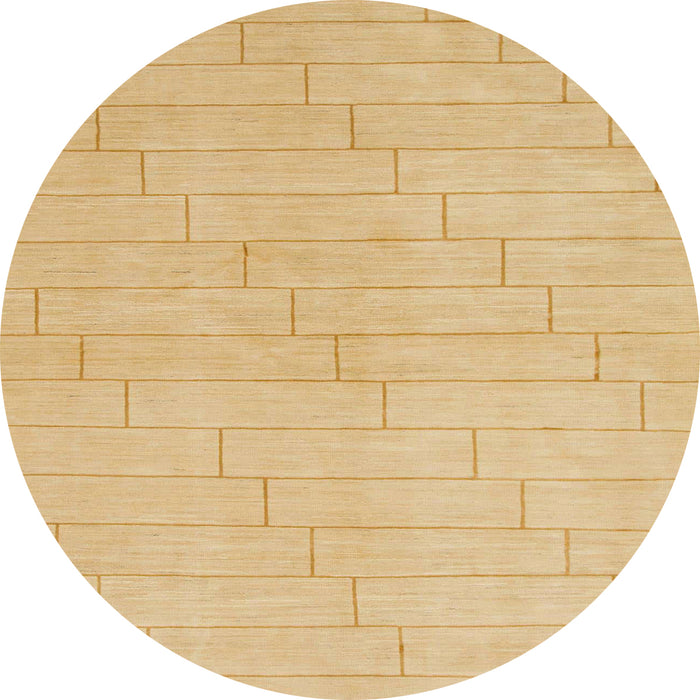 Round Abstract Orange Solid Rug, abs1532