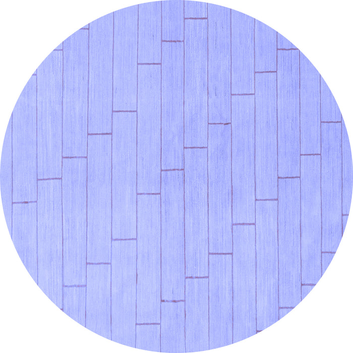 Round Machine Washable Solid Blue Modern Rug, wshabs1532blu