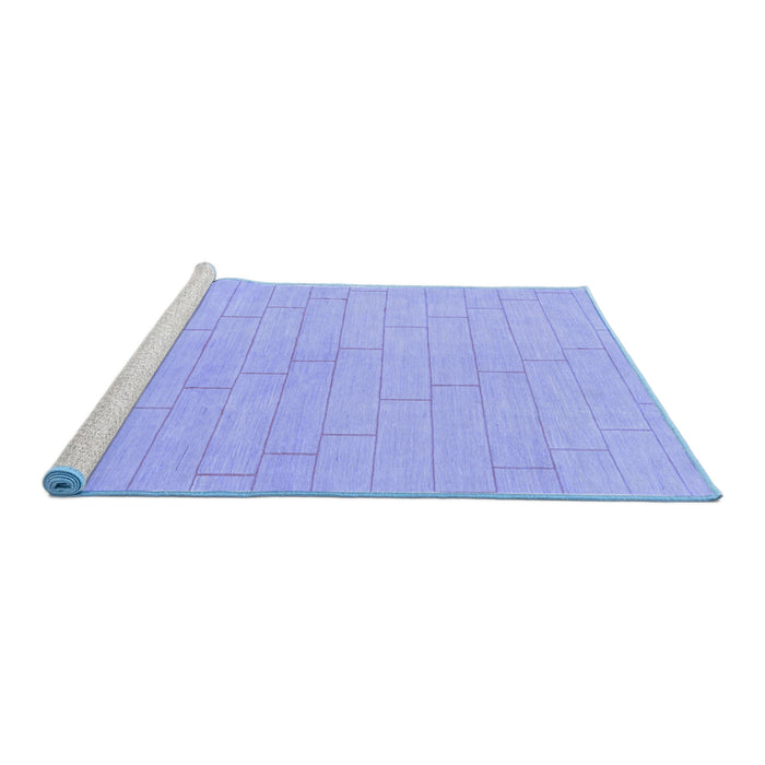 Sideview of Machine Washable Solid Blue Modern Rug, wshabs1532blu