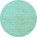 Round Solid Light Blue Modern Rug, abs1532lblu