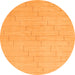 Round Solid Orange Modern Rug, abs1532org