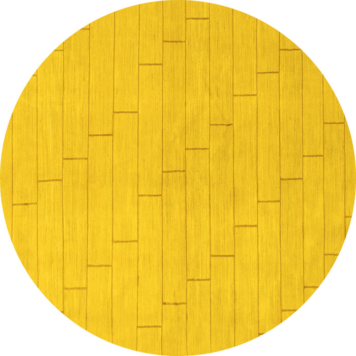 Round Solid Yellow Modern Rug, abs1532yw
