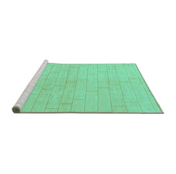 Sideview of Machine Washable Solid Turquoise Modern Area Rugs, wshabs1532turq