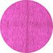 Round Machine Washable Abstract Pink Modern Rug, wshabs1533pnk