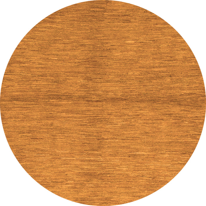 Round Machine Washable Abstract Orange Modern Area Rugs, wshabs1533org