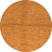 Round Machine Washable Abstract Orange Modern Area Rugs, wshabs1533org