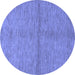 Round Abstract Blue Modern Rug, abs1533blu