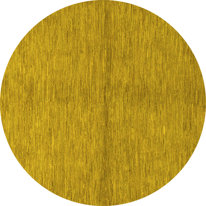 Round Abstract Yellow Modern Rug, abs1533yw