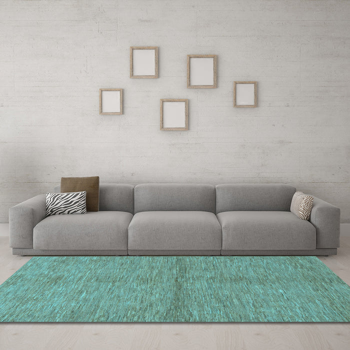 Machine Washable Abstract Light Blue Modern Rug in a Living Room, wshabs1533lblu