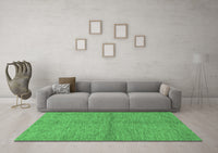 Machine Washable Abstract Emerald Green Modern Rug, wshabs1533emgrn