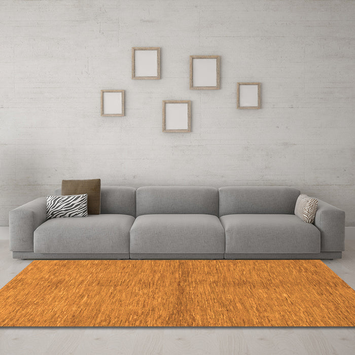 Machine Washable Abstract Orange Modern Area Rugs in a Living Room, wshabs1533org