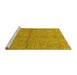 Sideview of Machine Washable Abstract Yellow Modern Rug, wshabs1533yw