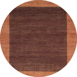 Round Machine Washable Abstract Vermilion Red Rug, wshabs1534