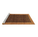 Sideview of Machine Washable Abstract Brown Modern Rug, wshabs1534brn