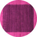 Round Machine Washable Abstract Pink Modern Rug, wshabs1534pnk