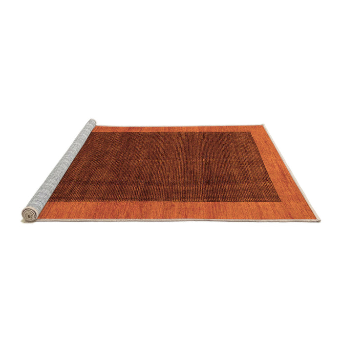 Sideview of Machine Washable Abstract Orange Modern Area Rugs, wshabs1534org