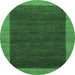 Round Abstract Emerald Green Modern Rug, abs1534emgrn