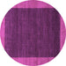 Round Machine Washable Abstract Purple Modern Area Rugs, wshabs1534pur