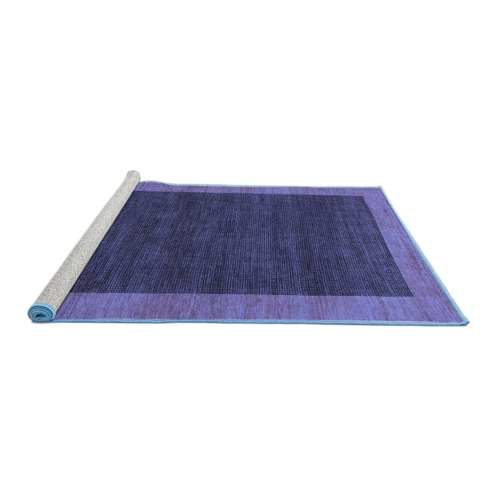 Sideview of Machine Washable Abstract Blue Modern Rug, wshabs1534blu