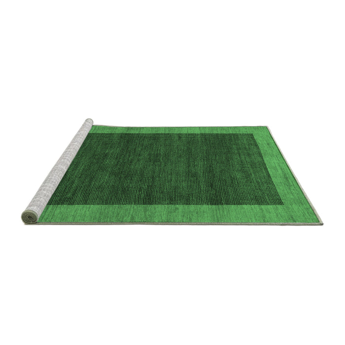 Sideview of Machine Washable Abstract Emerald Green Modern Area Rugs, wshabs1534emgrn