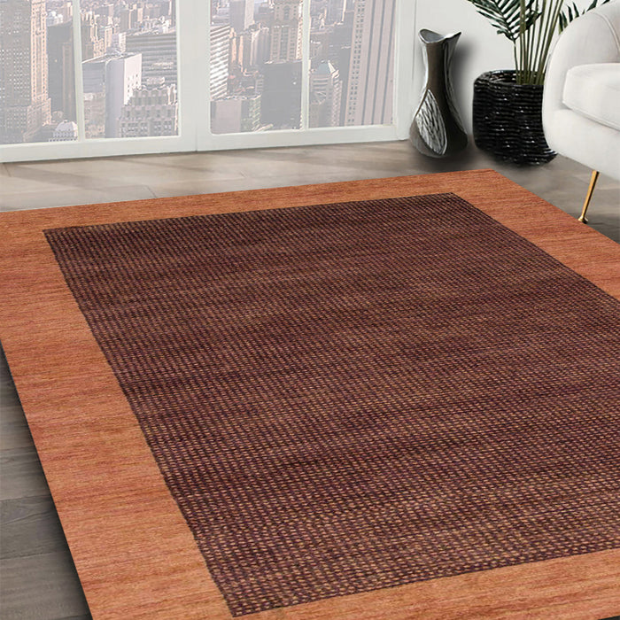 Abstract Red Modern Rug in Family Room, abs1534