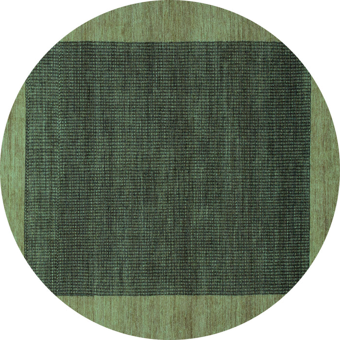 Round Machine Washable Abstract Turquoise Modern Area Rugs, wshabs1534turq