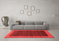 Machine Washable Abstract Red Modern Rug, wshabs1534red