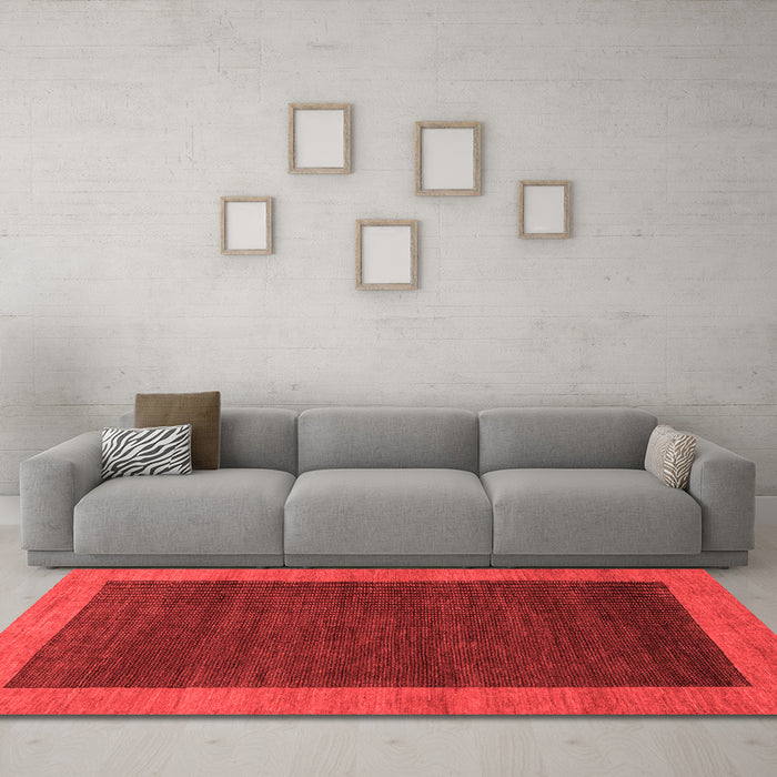 Modern Red Washable Rugs