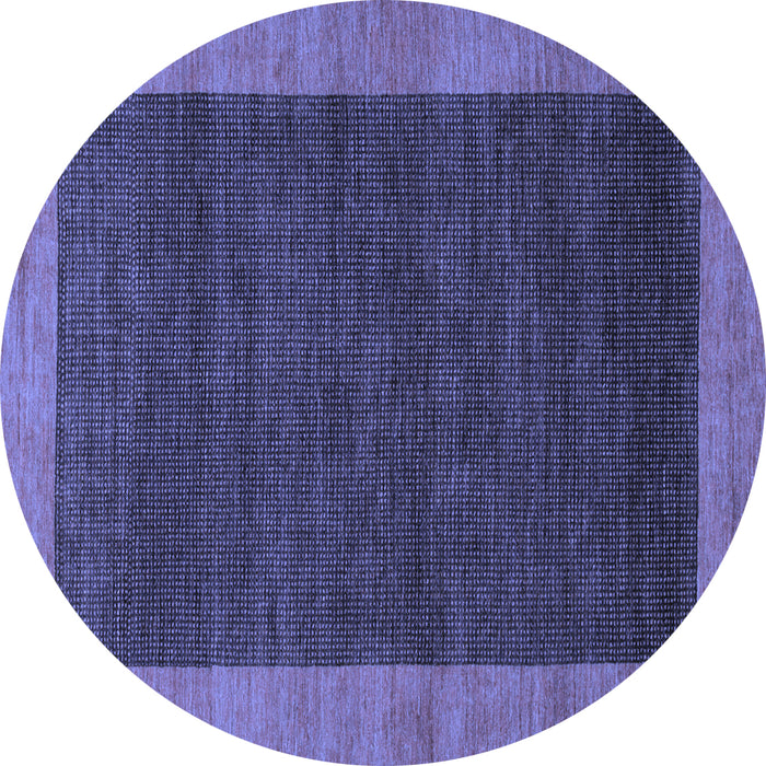 Round Abstract Blue Modern Rug, abs1534blu