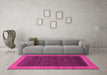 Machine Washable Abstract Pink Modern Rug in a Living Room, wshabs1534pnk