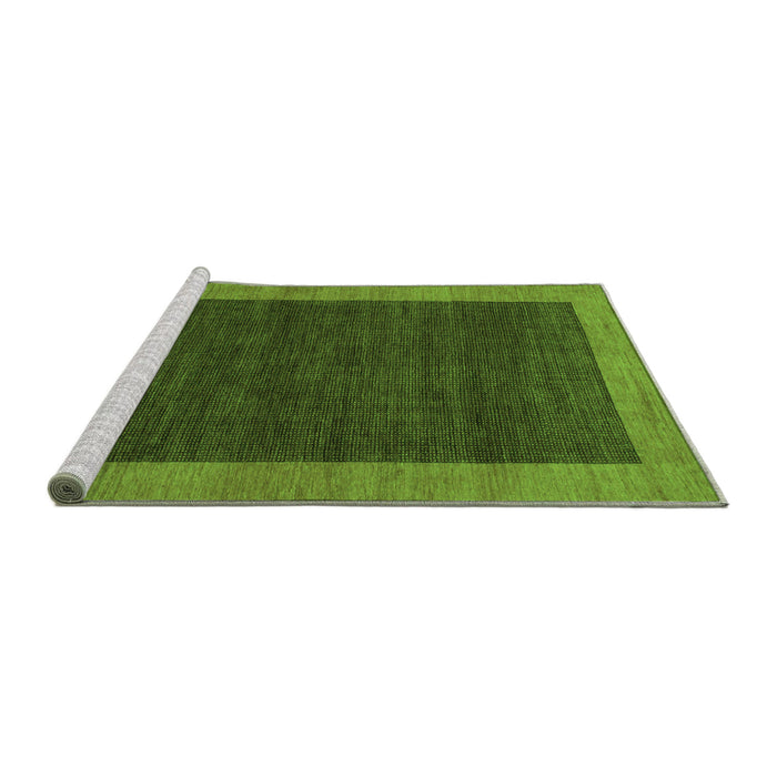 Sideview of Machine Washable Abstract Green Modern Area Rugs, wshabs1534grn