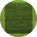 Round Machine Washable Abstract Green Modern Area Rugs, wshabs1534grn