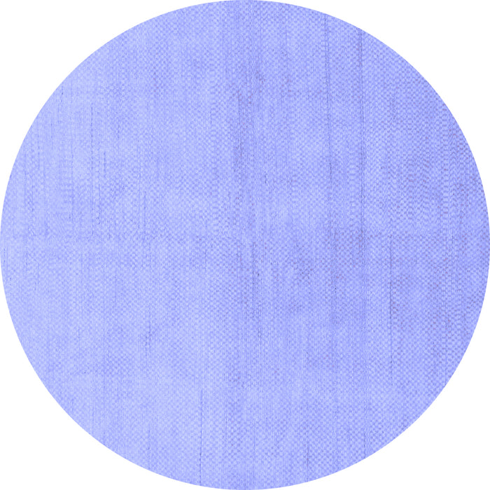 Round Machine Washable Solid Blue Modern Rug, wshabs1535blu