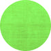 Round Solid Green Modern Rug, abs1535grn