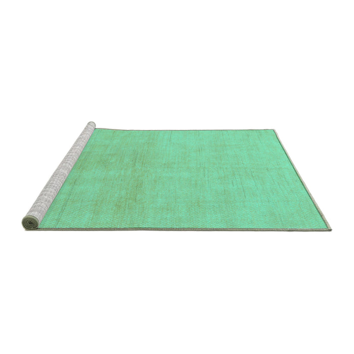 Sideview of Machine Washable Solid Turquoise Modern Area Rugs, wshabs1535turq