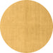 Round Solid Brown Modern Rug, abs1535brn