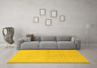 Machine Washable Solid Yellow Modern Rug in a Living Room, wshabs1535yw