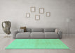 Machine Washable Solid Turquoise Modern Area Rugs in a Living Room,, wshabs1535turq