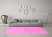 Machine Washable Solid Pink Modern Rug, wshabs1535pnk