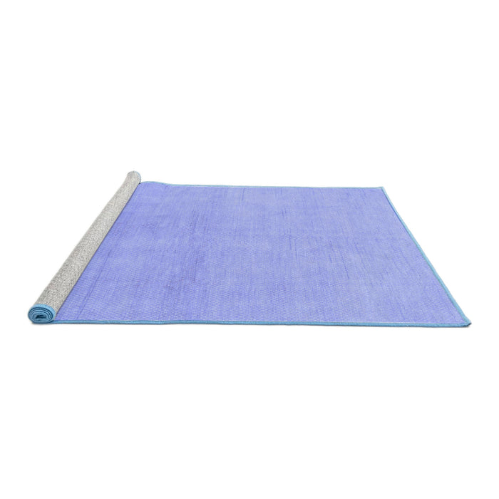 Sideview of Machine Washable Solid Blue Modern Rug, wshabs1535blu
